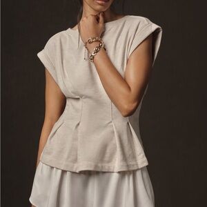Maeve Cream Cap Sleeve Blouse
